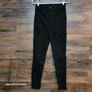 American Eagle Jeans 8 L Jegging Curvy Super Hi Rise Next Level Stretch Black